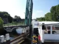 Barge Peter van Aemstel through the bridge
