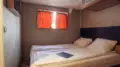 The lower deck double bed