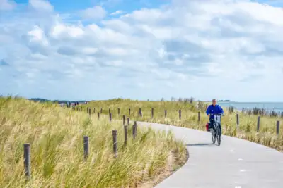 Friesland dijk fietser