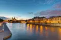 The river seine in paris at dawn
