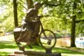 Biking statue