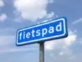 Dutch traffic road sign for bicycle path